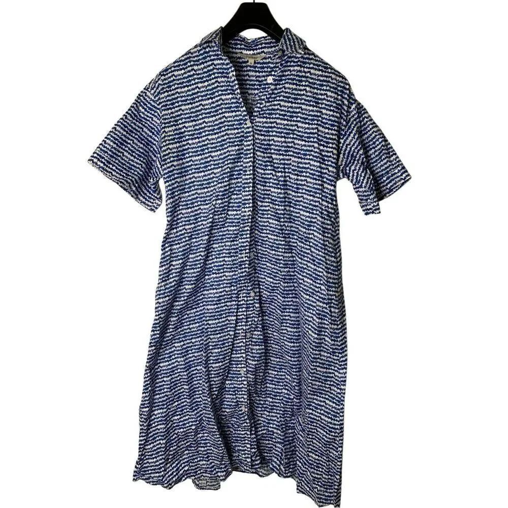 Tucker The Sarah Shirtdress 100% cotton Cobalt Sound women's size XS